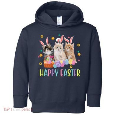 Happy Easter Cute Cat Lover Holiday Toddler Hoodie