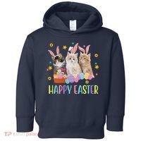 Happy Easter Cute Cat Lover Holiday Toddler Hoodie thumb 0