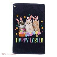 Happy Easter Cute Cat Lover Holiday Golf Towel thumb 0