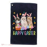 Happy Easter Cute Cat Lover Holiday Golf Towel thumb 0