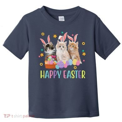 Happy Easter Cute Cat Lover Holiday Toddler T-Shirt