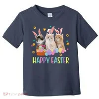 Happy Easter Cute Cat Lover Holiday Toddler T-Shirt thumb 0