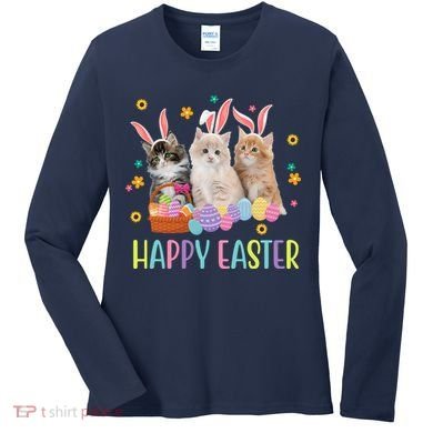 Happy Easter Cute Cat Lover Holiday Women's Long Sleeve Shirt