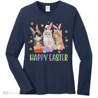 Happy Easter Cute Cat Lover Holiday Women's Long Sleeve Shirt thumb 0