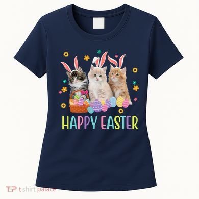 Happy Easter Cute Cat Lover Holiday Women's T-Shirt