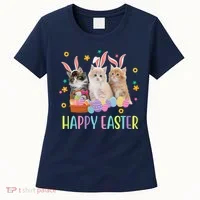 Happy Easter Cute Cat Lover Holiday Women's T-Shirt thumb 0