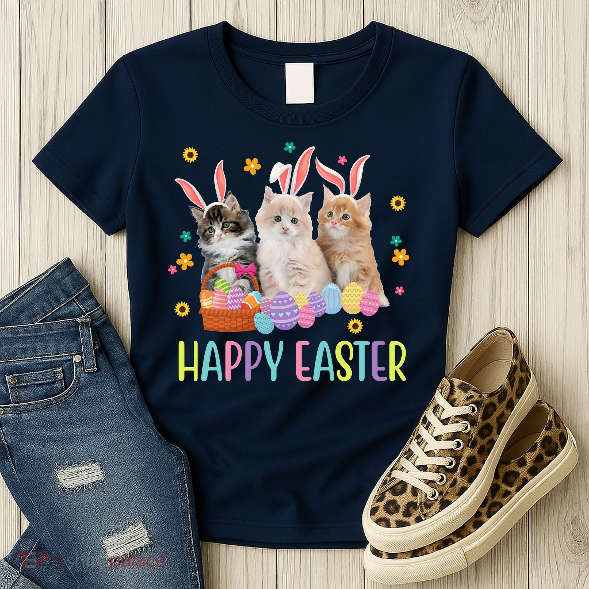 Happy Easter Cute Cat Lover Holiday Women's T-Shirt