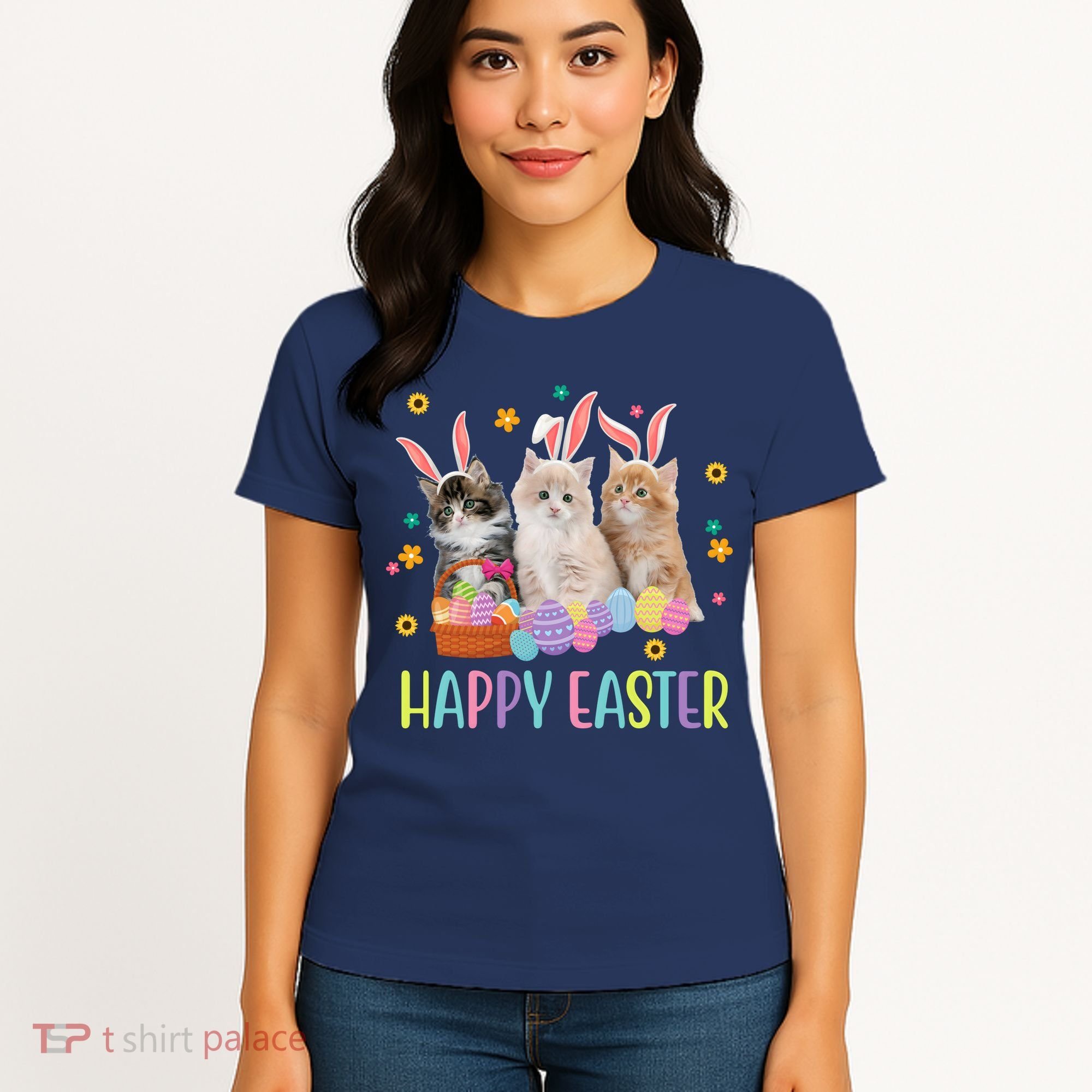 Happy Easter Cute Cat Lover Holiday Women's T-Shirt
