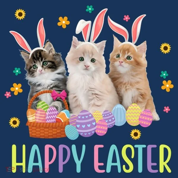 Happy Easter Cute Cat Lover Holiday Women's T-Shirt