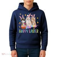 Happy Easter Cute Cat Lover Holiday Kids Hoodie thumb 4