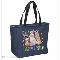 Happy Easter Cute Cat Lover Holiday Tote Bag thumb 2