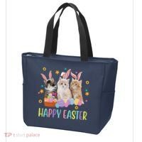Happy Easter Cute Cat Lover Holiday Tote Bag thumb 3
