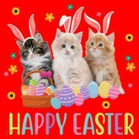 Happy Easter Cute Cat Lover Holiday Santa Hat thumb 1