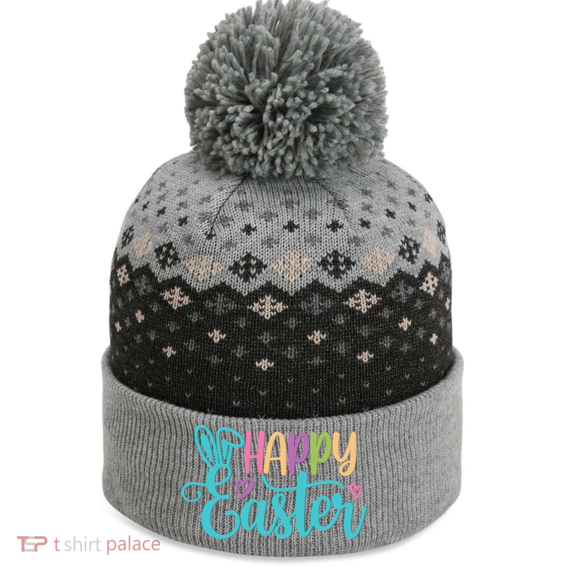 Happy Easter Cute Holiday The Baniff Cuffed Pom Beanie