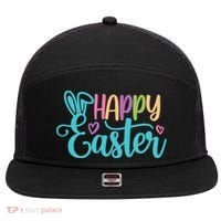 Happy Easter Cute Holiday 7 Panel Mesh Trucker Snapback Hat thumb 0