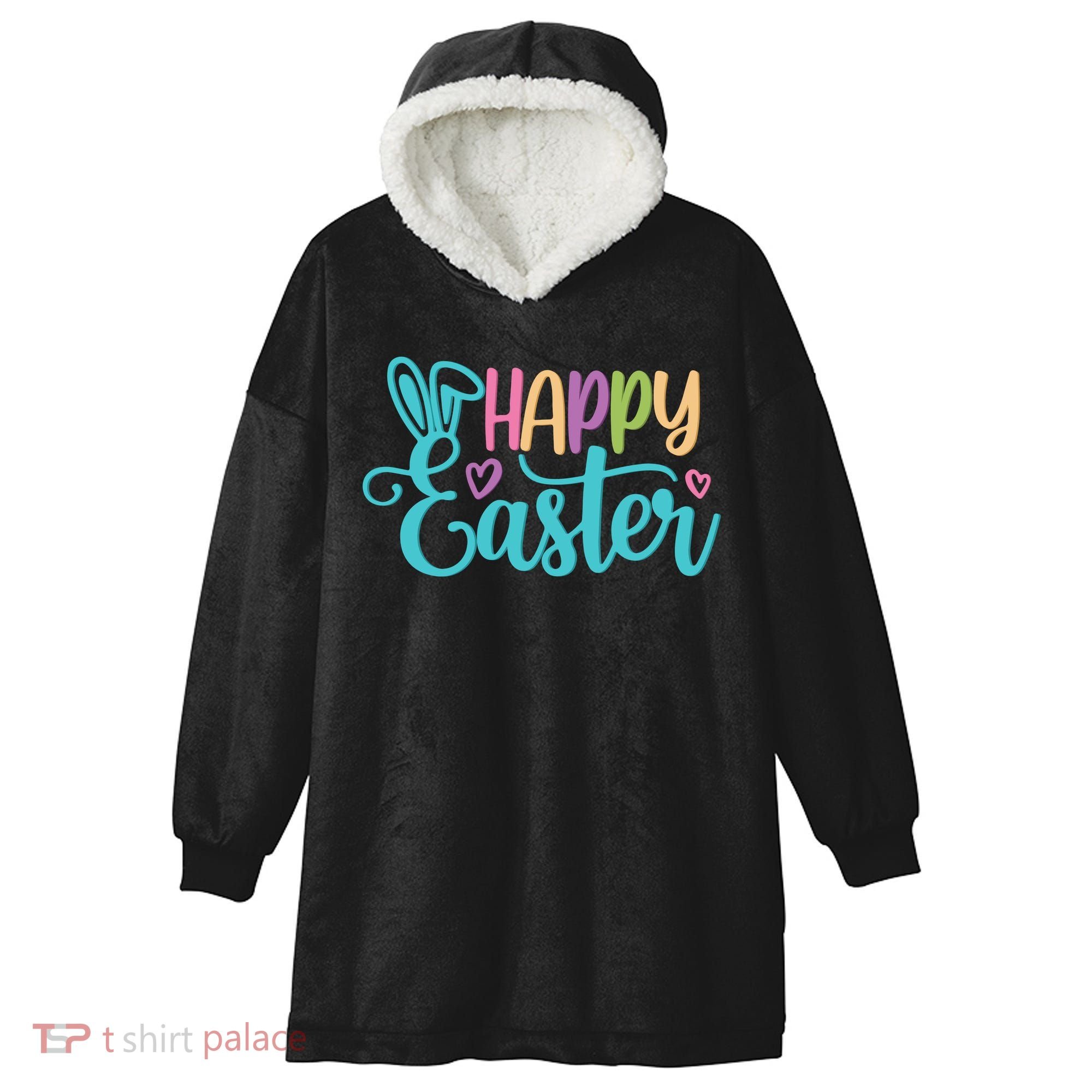 Happy Easter Cute Holiday Hooded Wearable Blanket