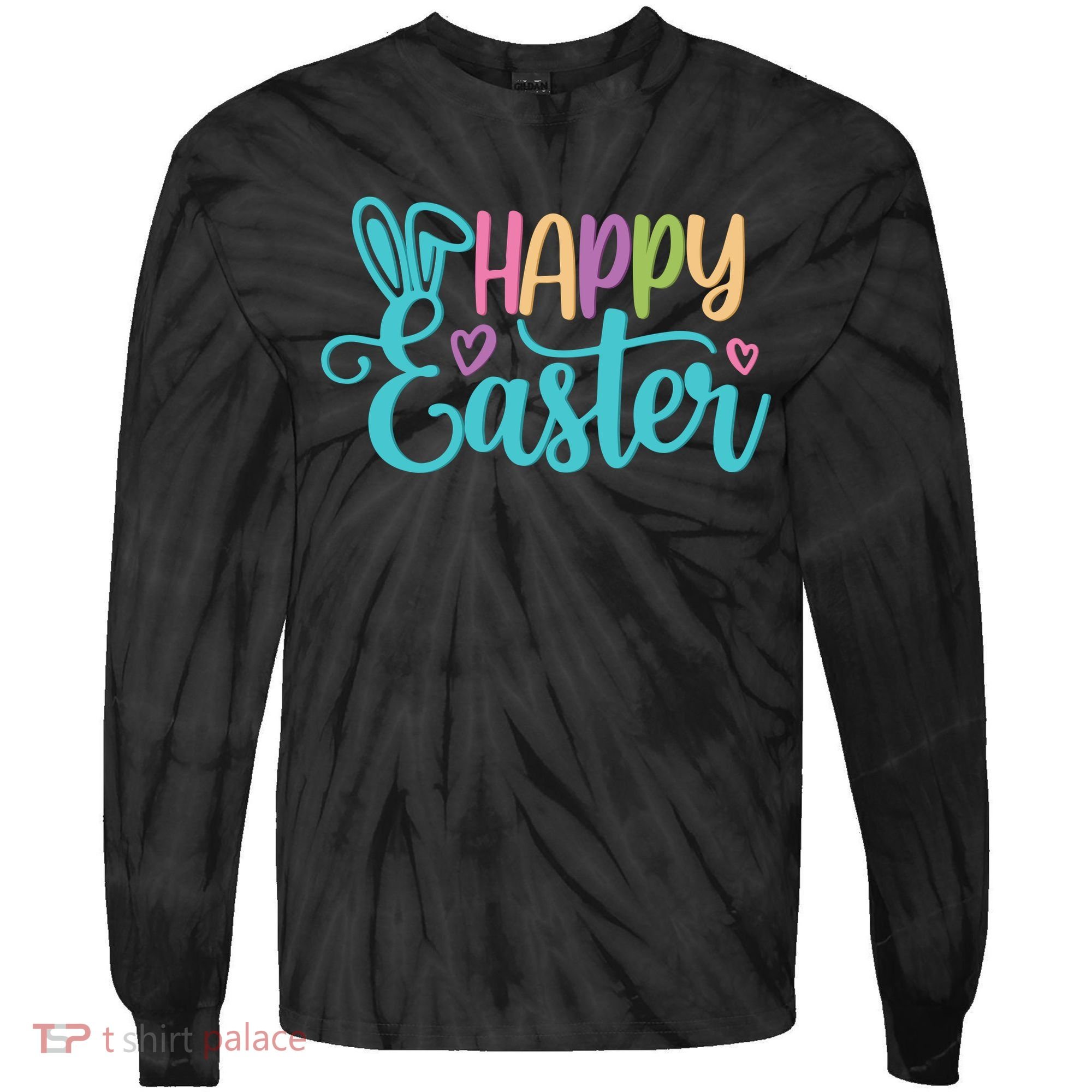 Happy Easter Cute Holiday Tie-Dye Long Sleeve Shirt
