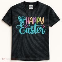 Happy Easter Cute Holiday Kids Tie-Dye T-Shirt thumb 0