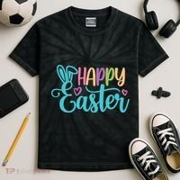 Happy Easter Cute Holiday Kids Tie-Dye T-Shirt thumb 2