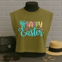 Happy Easter Cute Holiday Garment-Dyed Women's Muscle Tee thumb 3