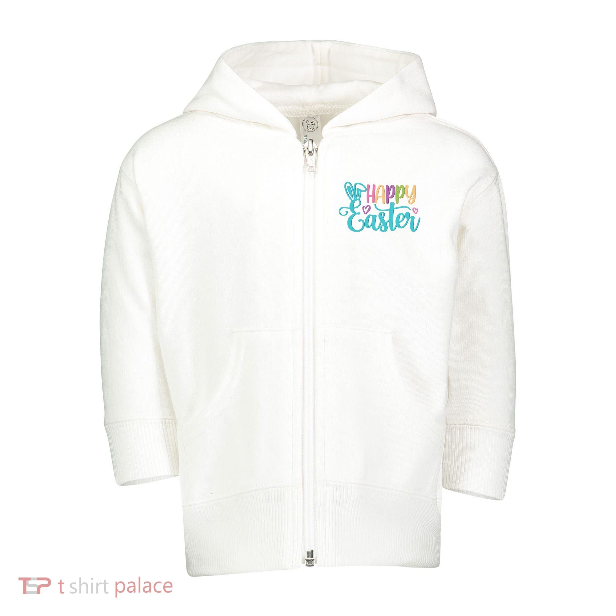 Happy Easter Cute Holiday Toddler Zip Fleece Hoodie