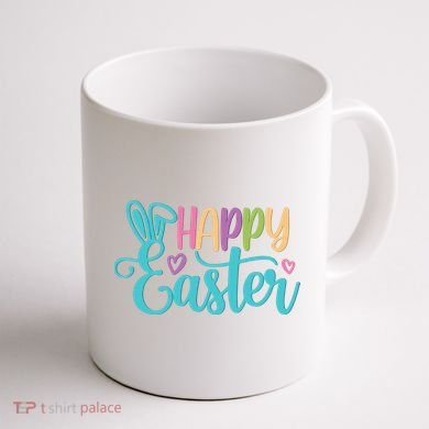Happy Easter Cute Holiday Coffee Mug back