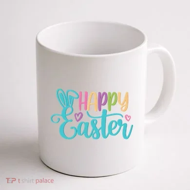 Happy Easter Cute Holiday Coffee Mug back