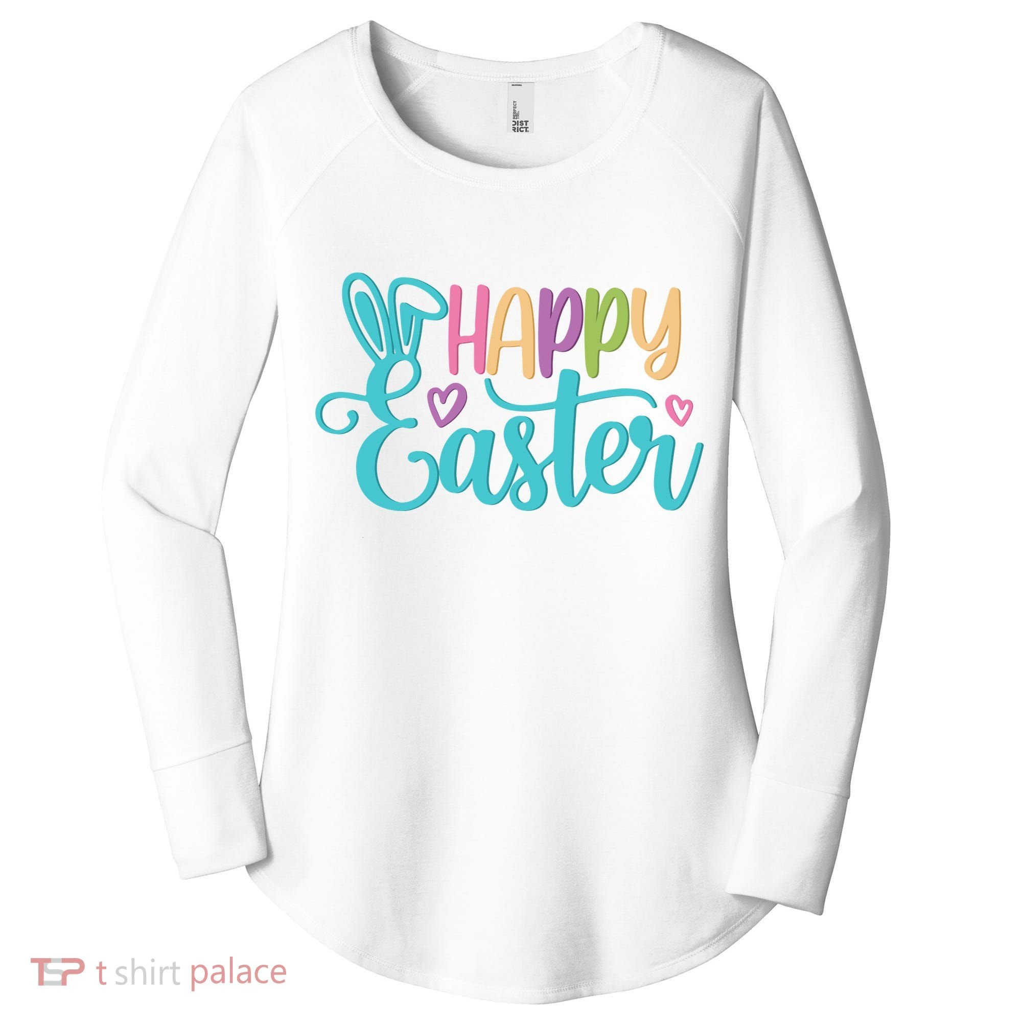 Happy Easter Cute Holiday Women's Perfect Tri Tunic Long Sleeve Shirt