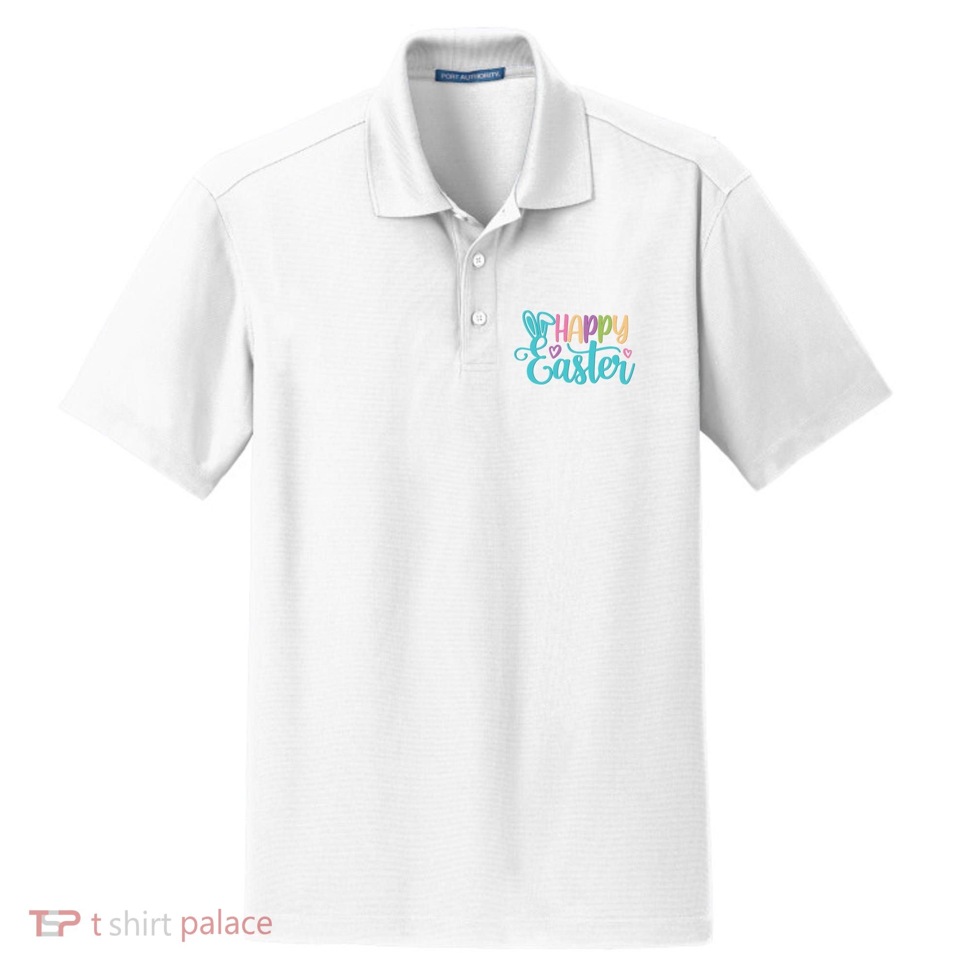 Happy Easter Cute Holiday Dry Zone Grid Polo