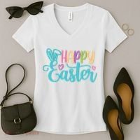 Happy Easter Cute Holiday Women's V-Neck T-Shirt thumb 2