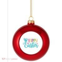 Happy Easter Cute Holiday Plastic Christmas Ball Ornament thumb 0