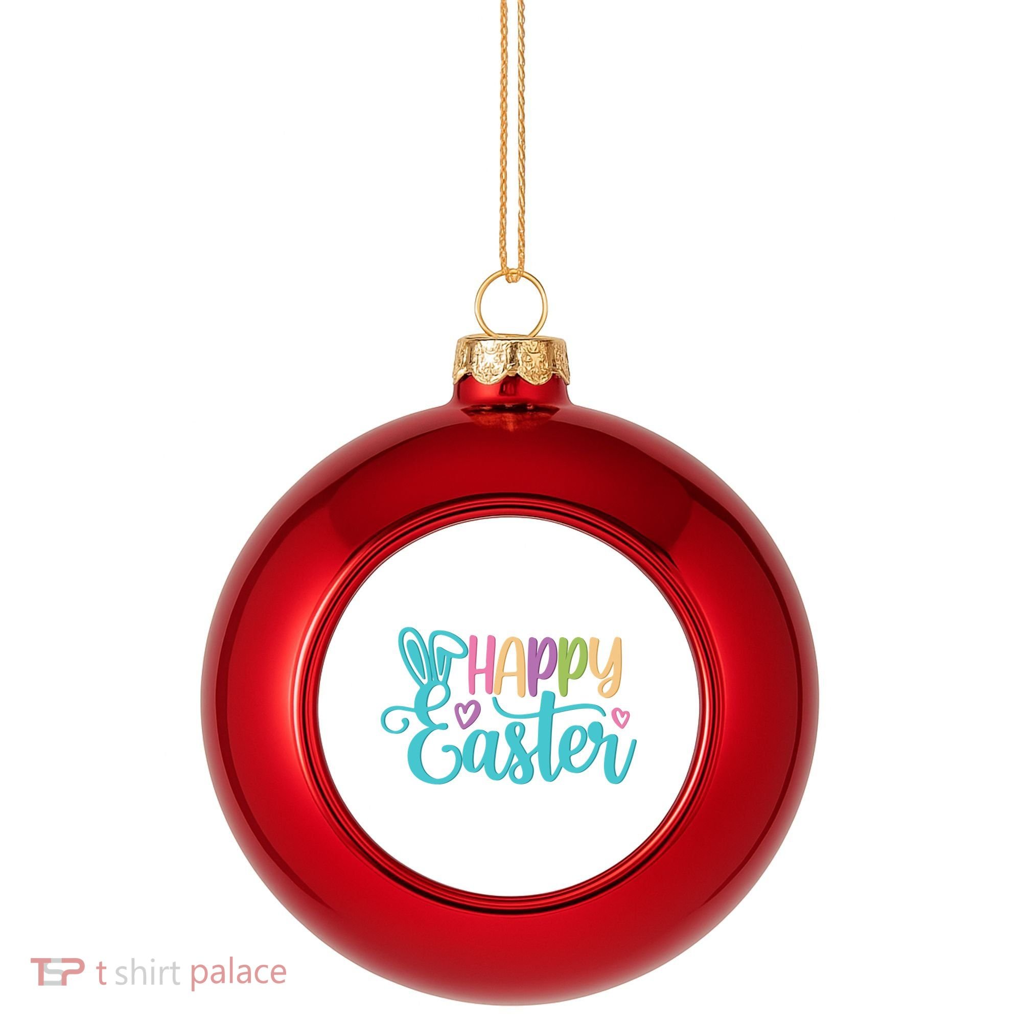 Happy Easter Cute Holiday Plastic Christmas Ball Ornament