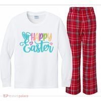 Happy Easter Cute Holiday Kids Long Sleeve Plaid Pajama Set thumb 0