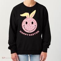 Happy Easter Cute Smile Face Pink Patterns Women's Sweatshirt thumb 0
