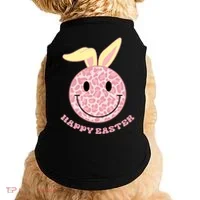 Happy Easter Cute Smile Face Pink Patterns Doggie Tank thumb 0