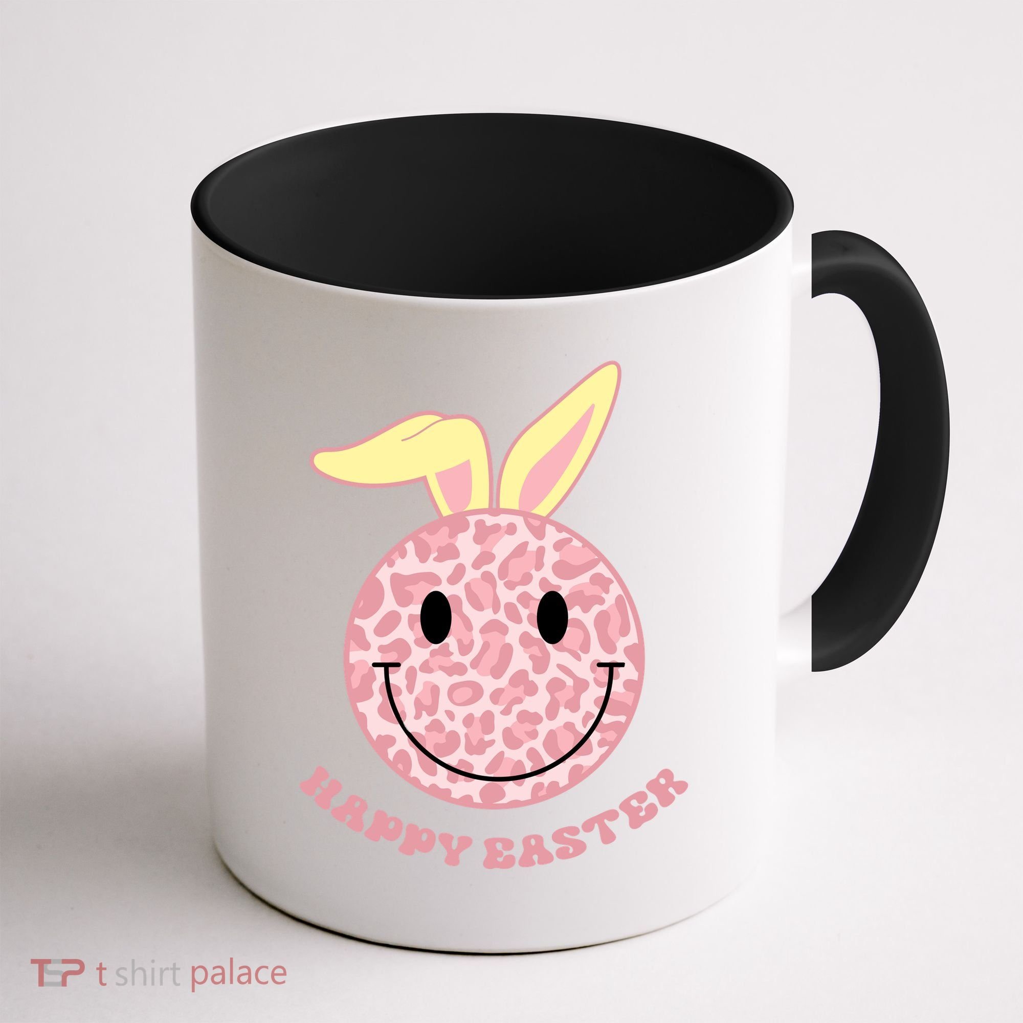 Happy Easter Cute Smile Face Pink Patterns Coffee Mug