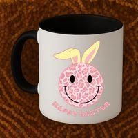 Happy Easter Cute Smile Face Pink Patterns Coffee Mug thumb 2