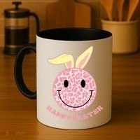 Happy Easter Cute Smile Face Pink Patterns Coffee Mug thumb 4