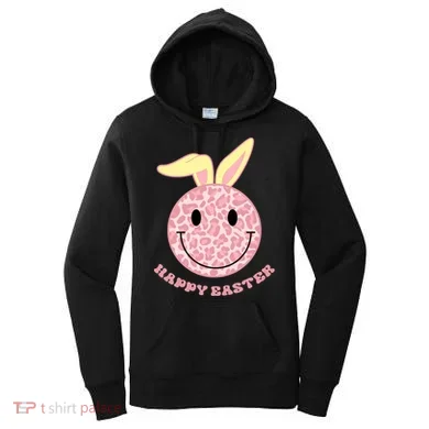 Happy Easter Cute Smile Face Pink Patterns Women's Hoodie