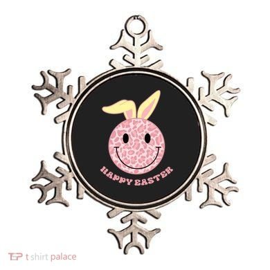 Happy Easter Cute Smile Face Pink Patterns Ornament