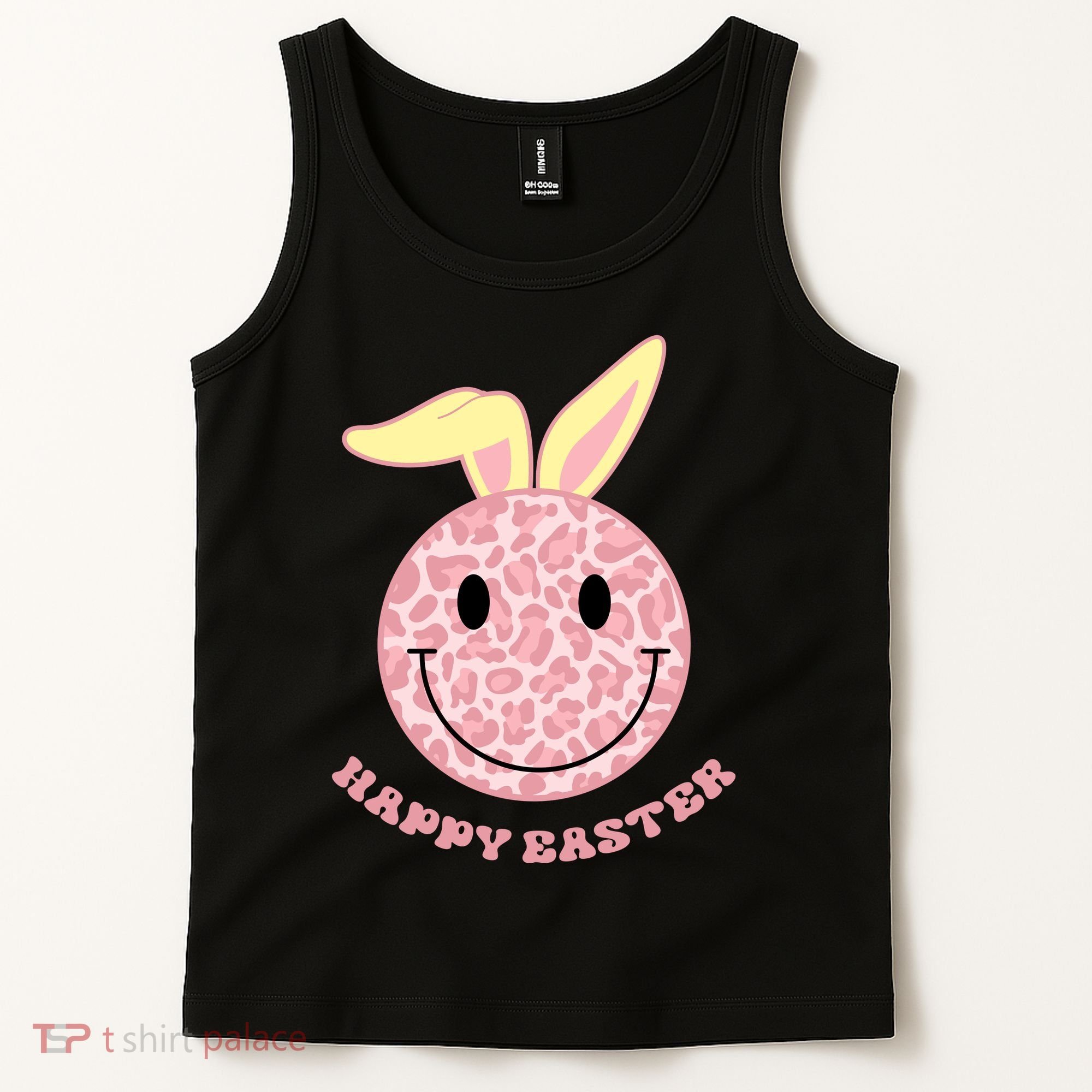 Happy Easter Cute Smile Face Pink Patterns Tank Top