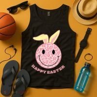 Happy Easter Cute Smile Face Pink Patterns Tank Top thumb 4
