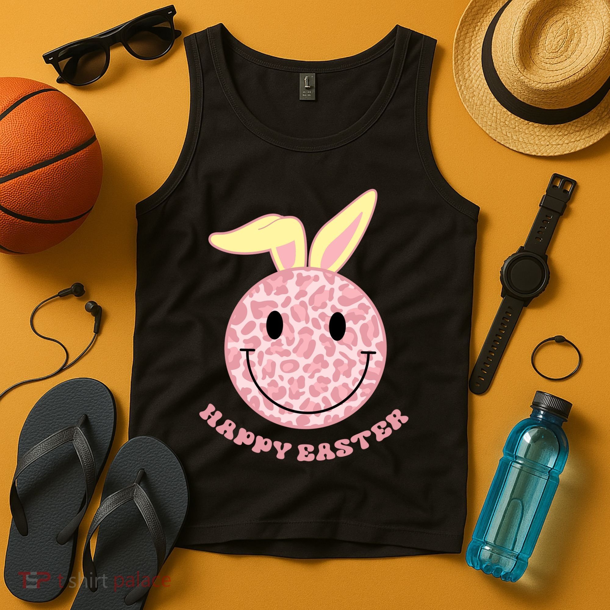 Happy Easter Cute Smile Face Pink Patterns Tank Top