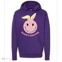 Happy Easter Cute Smile Face Pink Patterns Hoodie thumb 0