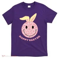 Happy Easter Cute Smile Face Pink Patterns T-Shirt thumb 0