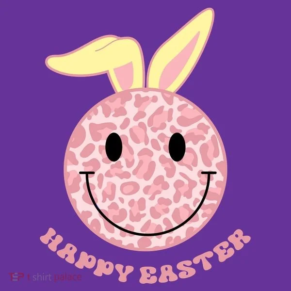 Happy Easter Cute Smile Face Pink Patterns T-Shirt