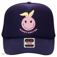 Happy Easter Cute Smile Face Pink Patterns Hat thumb 0