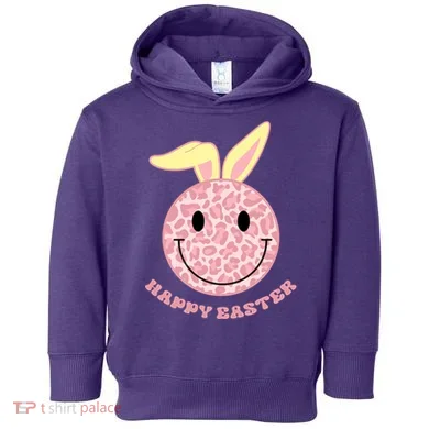 Happy Easter Cute Smile Face Pink Patterns Toddler Hoodie