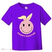 Happy Easter Cute Smile Face Pink Patterns Toddler T-Shirt thumb 0