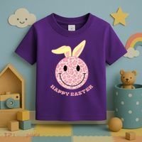 Happy Easter Cute Smile Face Pink Patterns Toddler T-Shirt thumb 3